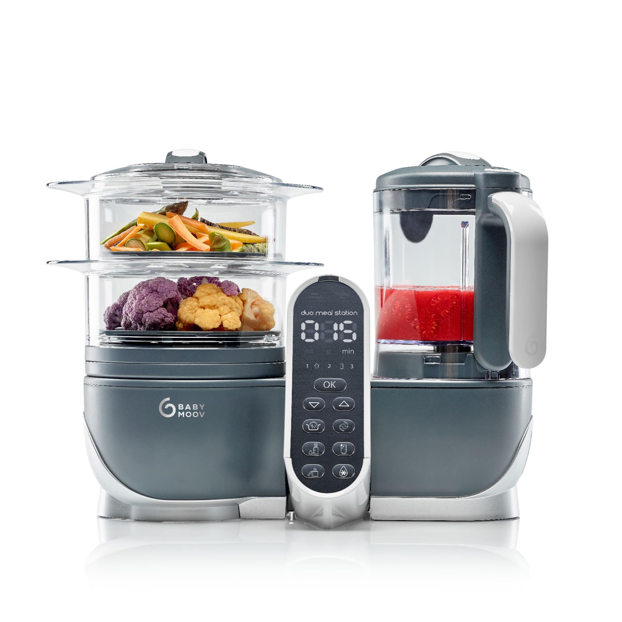Photo 1 of ***SEE CLERK NOTES** Babymoov Duo Meal Station Grey: Multi-Speed Baby Food Maker Steamer and Puree Blender, Baby Food Processor that warms & defrosts (Nutritionist Approved)