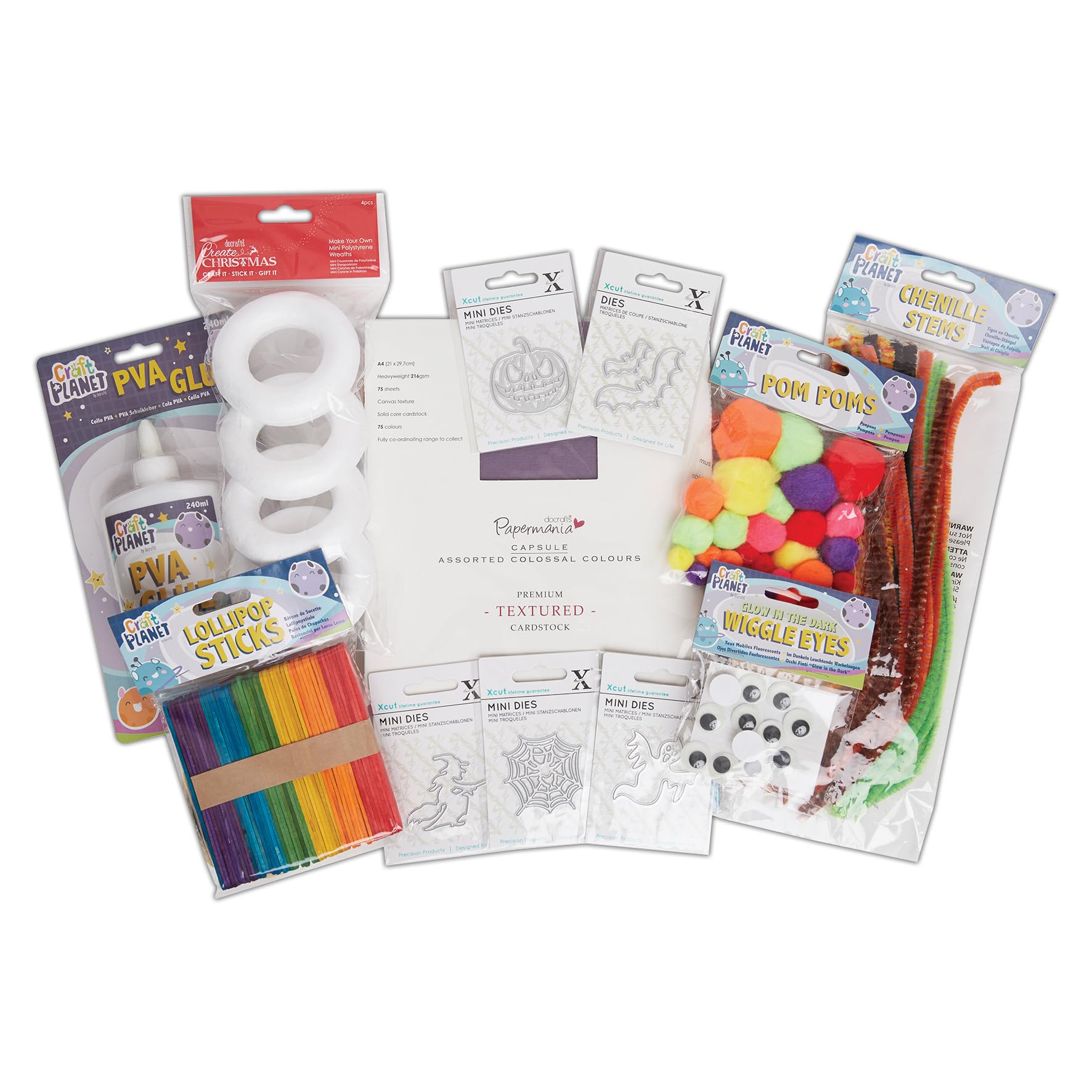 Halloween Wreath Making Bundle Craft Kit, Create Your Own Halloween Wreath for Decorations in Your Home, Crafts Supplies for Adults and Older Kids, Decorate with Embellishments and Hang As Home Decor