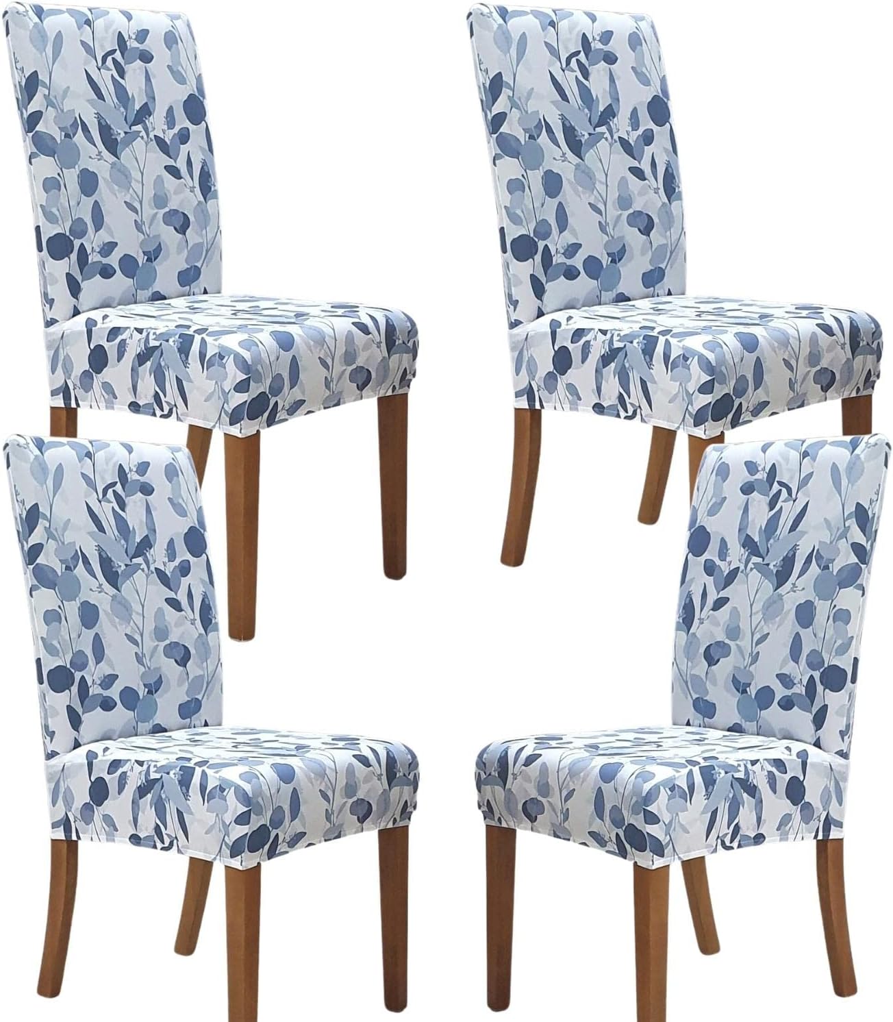 Slipcovers - SPRINGRICO Chair Covers for Dining Room Set of 4, Stretch Dining Chair Cover, Washable Spandex Kitchen Parsons Chair Slipcovers, Removable Seat Protector for Home or Party (4 Pack, Leaves Bay)