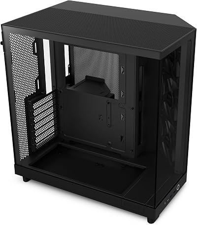 NZXT H6 Flow Compact Mid-Tower PC Case Panoramic Glass Black CC-H61FB-01