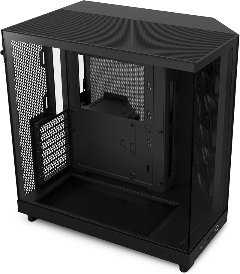 NZXT H6 Flow Compact Mid-Tower PC Case Panoramic Glass Black CC-H61FB-01