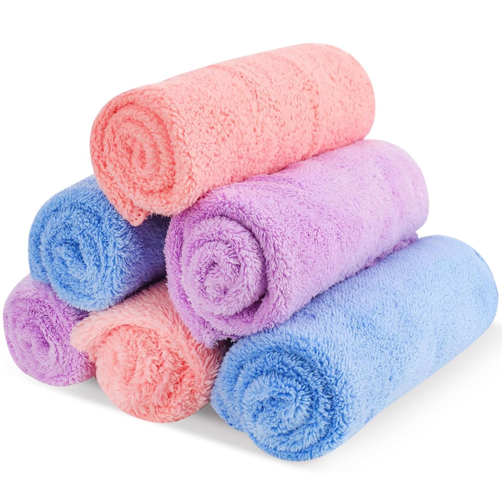 6 PCS Flannel Face Cloth,Facial Wash Cloth，Soft Cotton Face Cloths，Facial Clean Cloth Wipes Quick Dry Baby Wash Cloth，Reusable Face Cloths for Adult Kids Beauty Spa Sport Routine