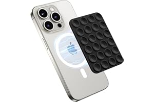 GONEZ Magnetic Suction Cup Phone Mount for MagSafe Case, Removable Silicone Sticky Grip for iPhone 12/13/14/15/16, Hands-Free Selfies and Videos for TikTok & Instagram Influencer/Creator, Black