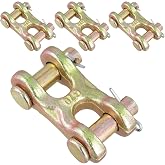 SEHOI 4 Packs 3/8 Inch Twin Clevis Link, Zinc Plated G70 Forged | Chain Repair Links, Truck Trailer Tie Down Links for Trucks, Trailers, 6600 Working Load Limit