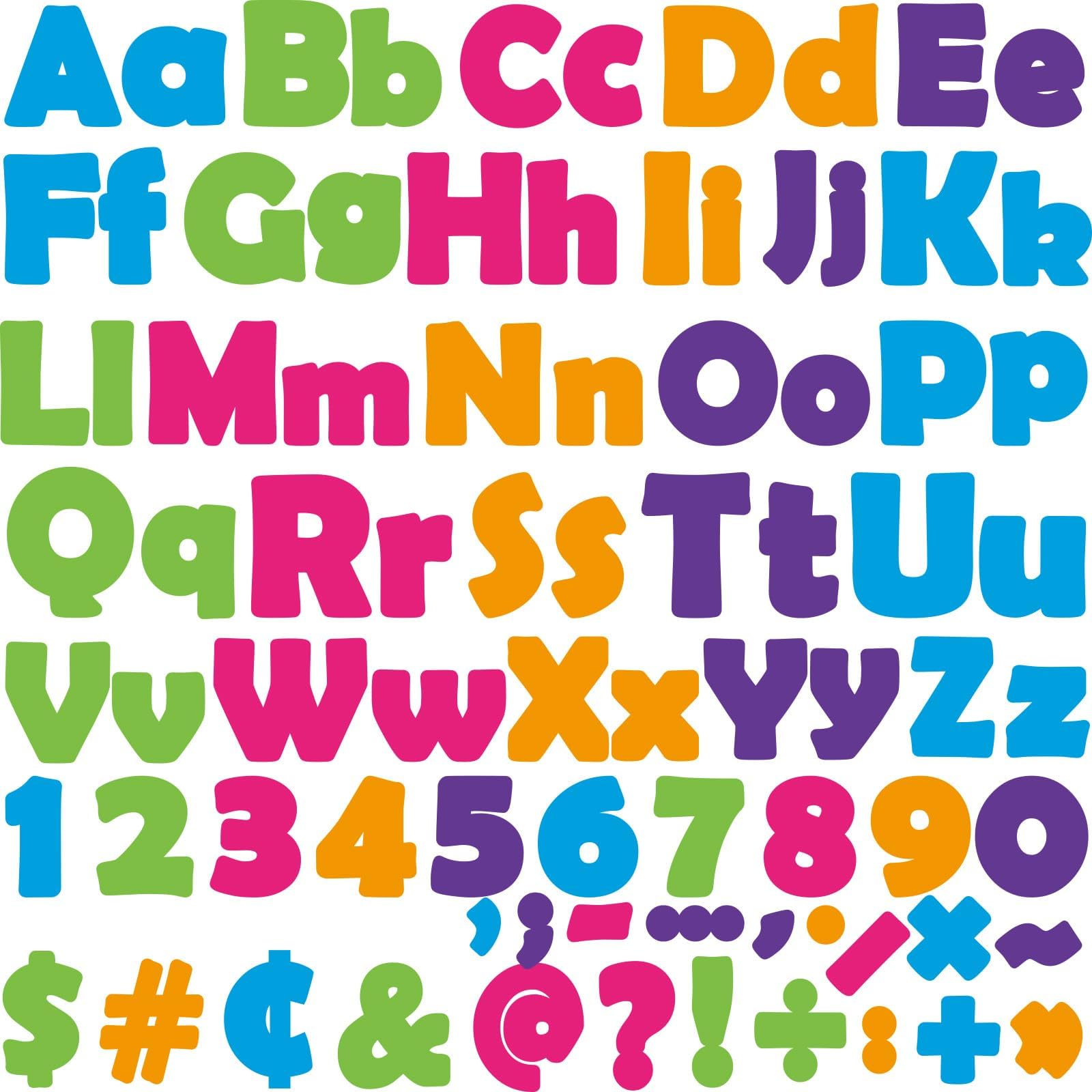Photo 1 of 260 PCS Bulletin Board Letters for Classroom 4” Letters Combo Pack Set Colorful Rainbow Classroom Decorations Alphabet Numbers Symbols Letters for Bulletin Board Cutouts Card for Classroom Decor