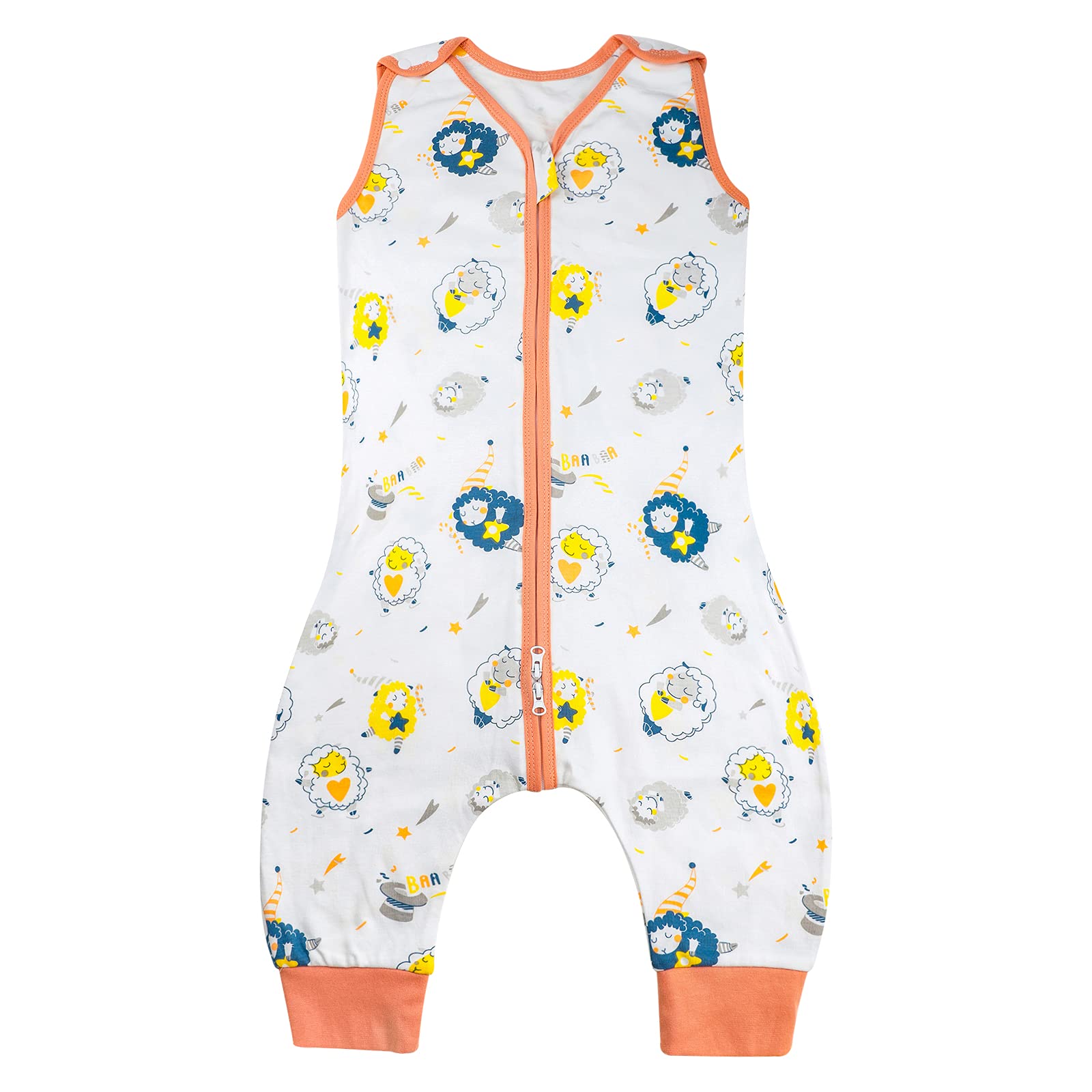 FLYISH DIRECT Sleeping Bag With Feet, 0.5 Tog Baby Sleeping Bag, Toddler With Legs, 100% Cotton Summer, Sleeveless Sleep Sack (L, 3-5 Years, Pink Sheep)