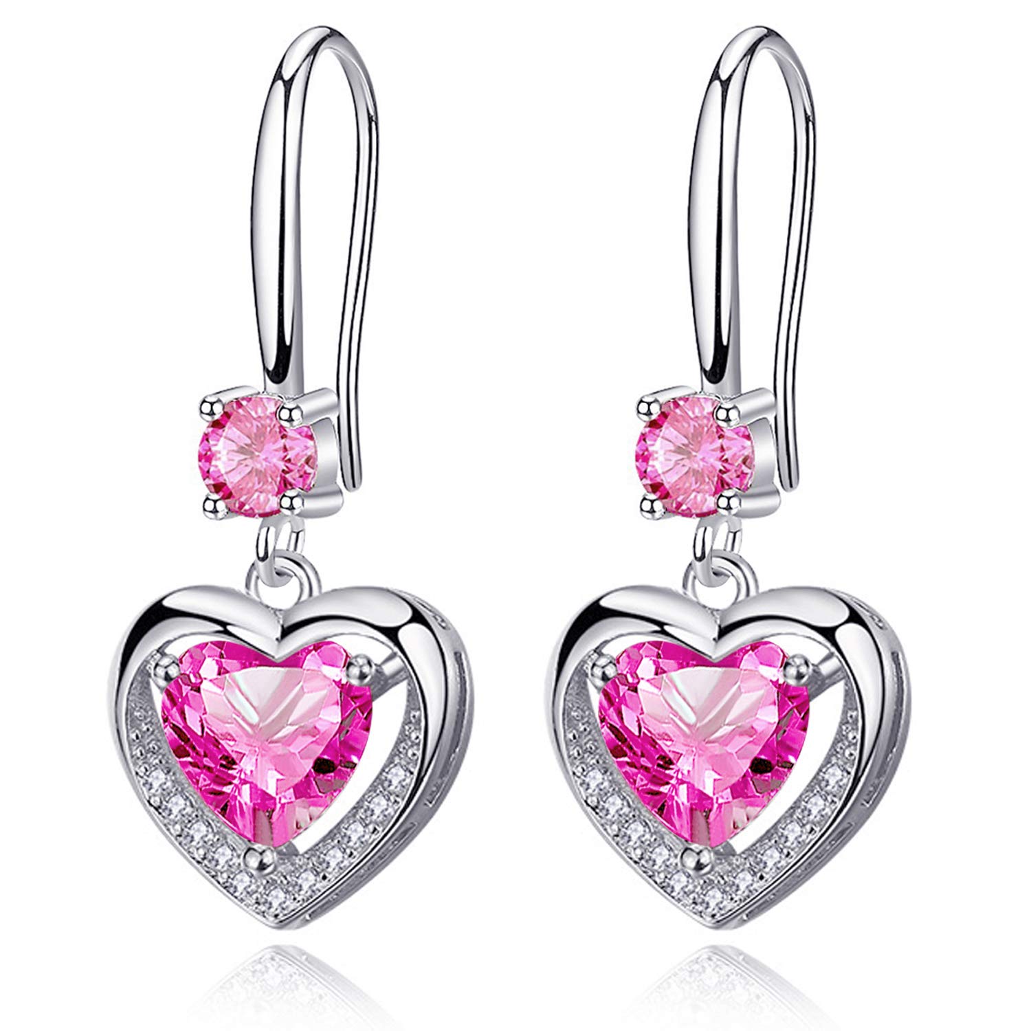 Love Heart Crystal Dangle Earrings for Women Girl Mum Mothers Day Gifts for Her Birthday Jewellery