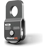 GRIZZEX 4.8T Heavy Duty Winch Snatch Block, 10,500 lbs Working Load, for Synthetic Rope or Steel Cable up to 2/5&rdquo;, Off-Road Recovery Pulley,Gray