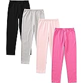 JARMAKO Toddler Girls' Soft Cotton Pants, 4-Pack Leggings, 2-6 Years
