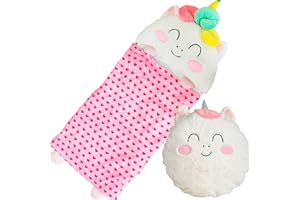 Nalexmi Sleeping Bag for Kids, Preschool Nap Mat, Toddler Sleeping Bag with Pillow for Daycare, Ages 3+, Large Size