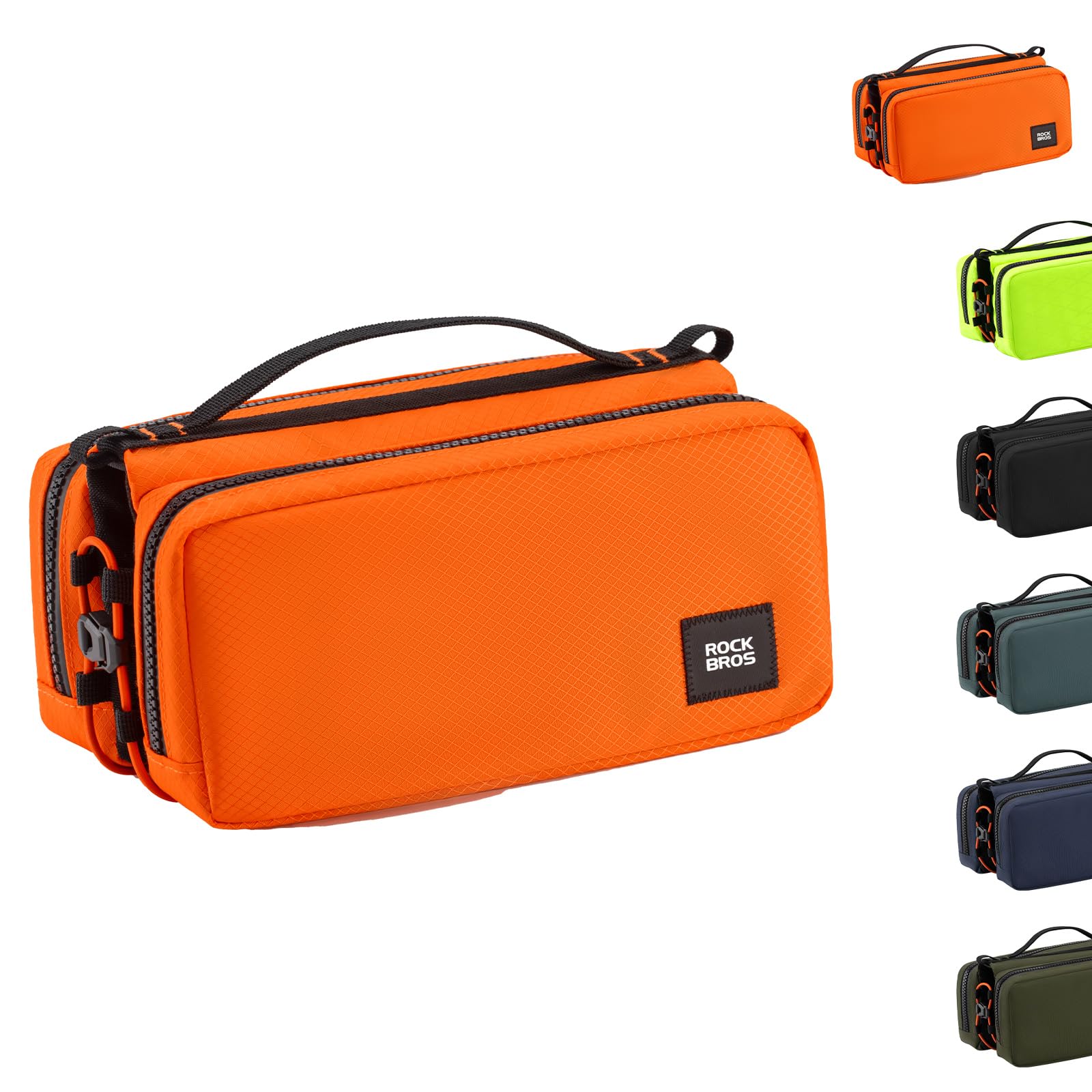 ROCKBROS Bike Top Tube Bag, Lightweight Bike Frame Bag, Waterproof Bicycle Bag, 2L Capacity Bike Storage Bag, 30120103003