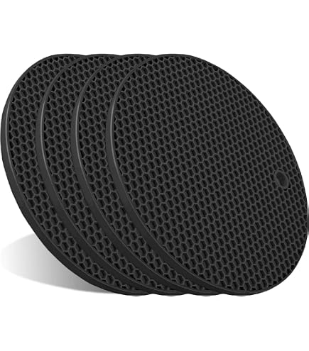 Tapis Table Chaleur Joseph Joseph Spot-On Dessous De Plat Silicone - Lot De 2 - Résistant à Chaleur 220°C - Noir/Gris Ustensiles Cuisine