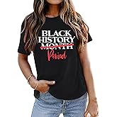 Black History Shirts Women Black History Month T-Shirt I am Black Print Tee Tops African American Shirts