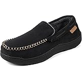Zigzagger Men's Moccasin Slippers Memory Foam House Shoes, Indoor and Outdoor Warm Loafer Slippers