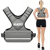 KUKZO Adjustable Weighted Vest Woman Men, 6-12lb/12-18lb/20-32lb Weight Vest with 6 Ironsand Weights for Strength Training Rucking Running Walking Fitness Workout