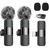 HLKJVEH Wireless Mini Lavalier Microphone for iPhone, iPad &amp; Android, USB-C | Noise Cancelling Mini Mic, 5H Battery, Plug &amp; Play for Content Creator, Vlog, Podcast, YouTube, TikTok, Interviews