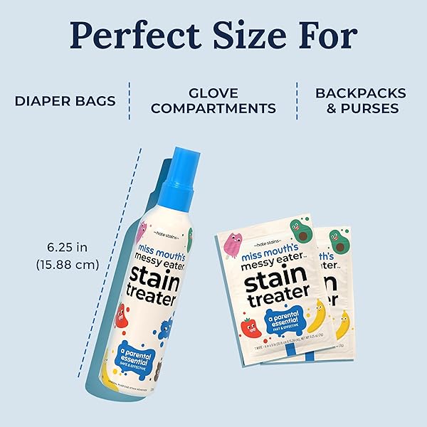 MISS MOUTH’S MESSY EATER STAIN TREATER SPRAY – 4OZ STAIN REMOVER – NEWBORN & BABY ESSENTIALS – NO DRY CLEANING FOOD, GREASE, COFFEE OFF LAUNDRY, UNDERWEAR, FABRIC
