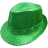 UTTPLL Sequin Fedora Headwear for Women Men Bling Retro Dance Hats Cosplay Costume Unisex Jazz Disco Cap