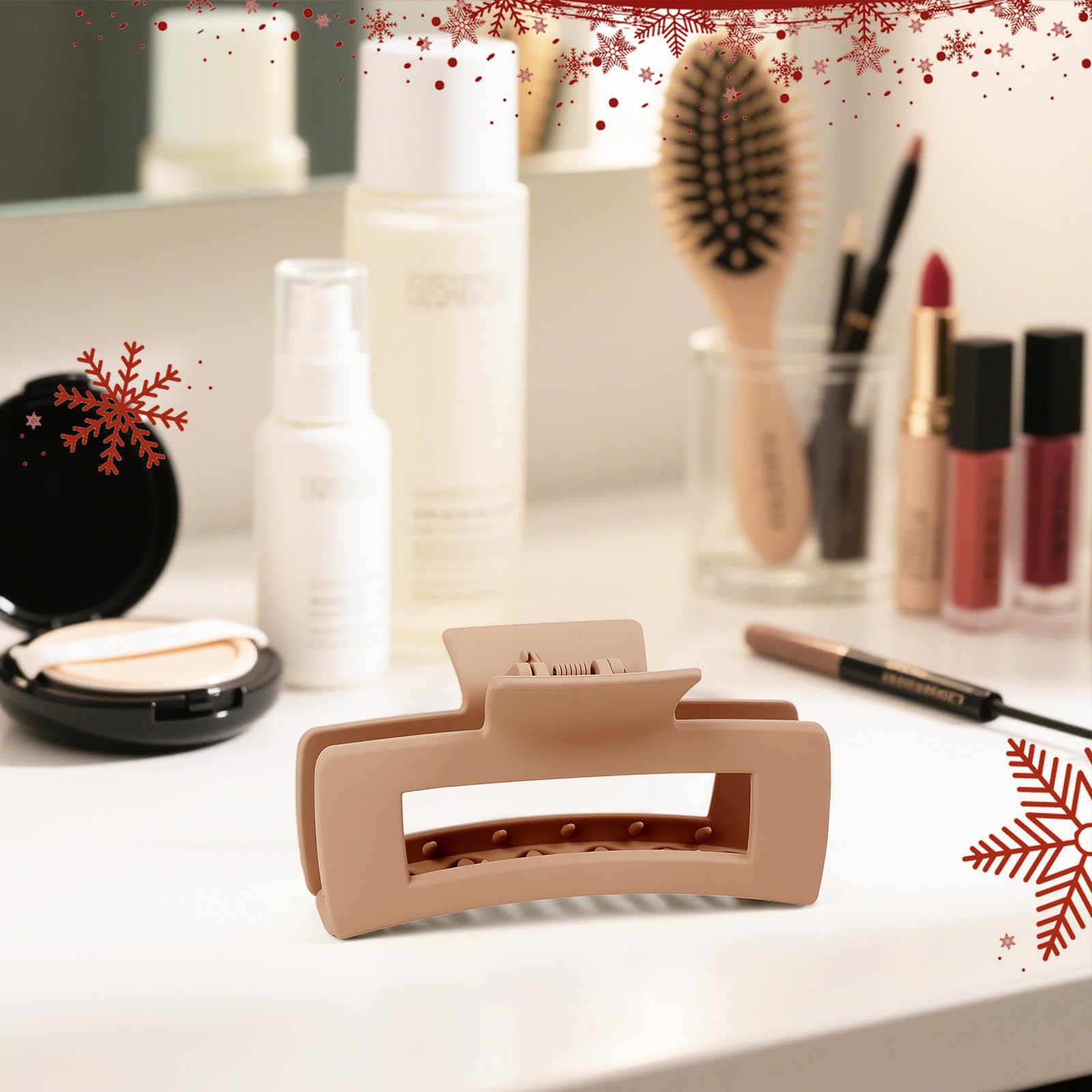 TOCESS 8 Pack Big Hair Claw Clips for Women Large Claw Clip for Thin Thick Curly Hair 90's Strong Hold 4.33 Inch Nonslip Matte Jumbo Hair Clips (8 Pcs)