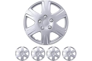 BDK Set of 4 15" Inch Rims Hubcaps Automotive Car Wheel Hub Caps Wheel Covers, Snap-On Direct OEM Replacement Toyota, Honda, Nissan, Ford, Mazda, Chevrolet, Mitsubishi, Kia, Hyundai, Volvo, BMW
