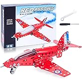 STEM Assembled Model Plane Kit Building Toy, 201 Pieces STEM Projects Airplane Building Kits for Kids Age 8-12, STEM Educational Model Kit Gifts for Teenage Boys & Girls 8+, Red, 7*9*3 inch