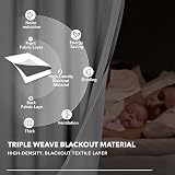 Deconovo Blackout Curtain Thermal Insulated Eyelet 1 Panel Light Grey 140x180cm view 8