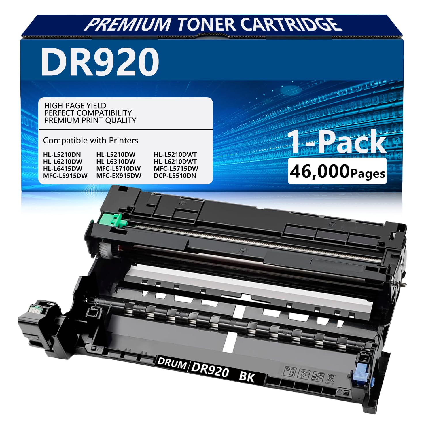 Photo 1 of Plaxellion DR920 Drum Unit Compatible Replacement for DR-920 DR 920 use with TN920 TN920XL for HL-L6210DW MFC-L5915DW HL-L6310DW HL-L5210DN HL-L5210DWT MFC-L5710DW HL-L5215DW Printer, 1-Pack