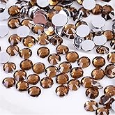 500 Pieces SS30 6mm Flatback Rhinestones Clear Glass Round Gems Crystals for Nail Art DIY Crafts Clothes Shoes Bags (Dark Coffee)