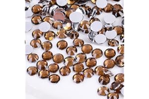 KDKYY 1500 Pieces SS16 4mm Flatback Rhinestones Clear Glass Round Gems Crystals for Nail Art DIY Crafts Clothes Shoes Bags （Dark Coffee）