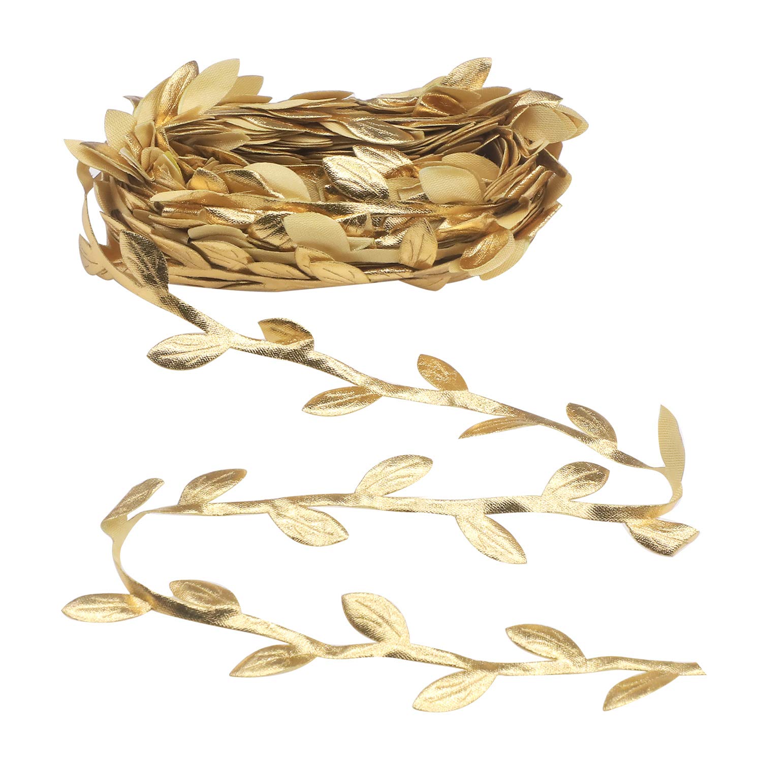 Soleebee Gold Leaves Leaf Ribbon, 11 Yards Vine Leaves