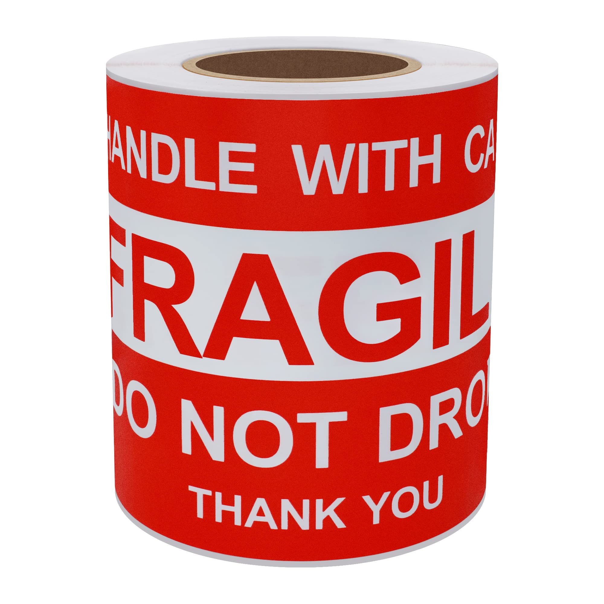 Hylabelest 101x152mm Do Not Drop Thank You Fragile Stickers Handle with Care Adhesive Label 100 Per Roll (4x6 Inch)