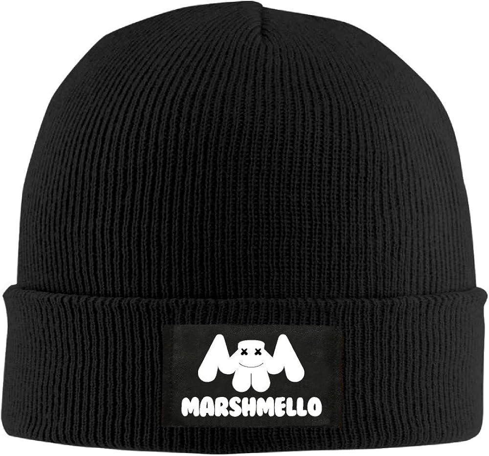 Marshmello Tour Marshmello Logo Beanie Hats for Men Women Black (4