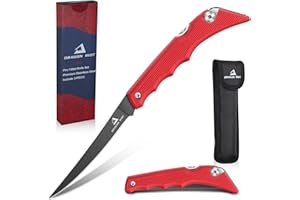 DRAGON RIOT Folding Fillet Knife for Fishing Camping Hunting, Boning Knife for Meat Cutting and Carving with a Easy Carrying Bag