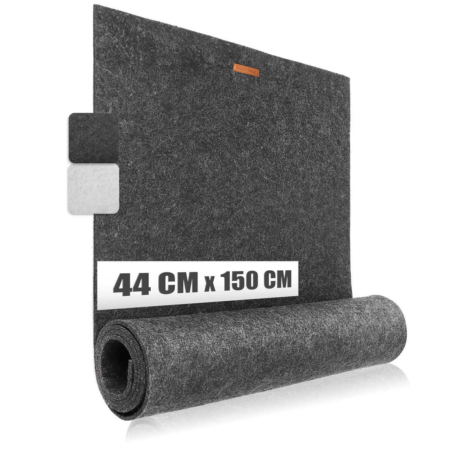 COM-FOUR® Premium felt table tape - 44 x 150 cm - decoration for the festive table - table runner as table decoration - long, narrow tablecloth (anthracite)