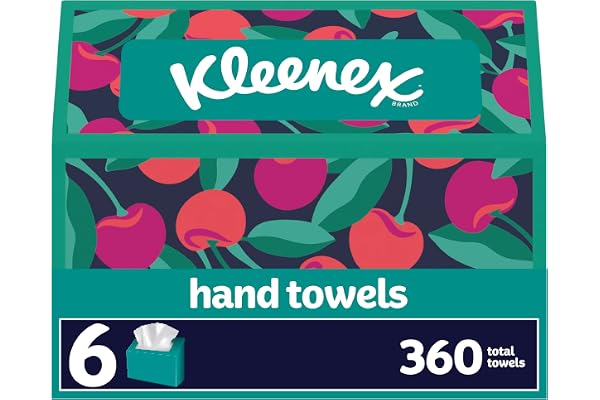 Kleenex Hand Towels, Single-Use Disposable Paper Towels, 6 Boxes, 60 Towels Per Box (360 Towels Total) | 360 Towels Total, Du