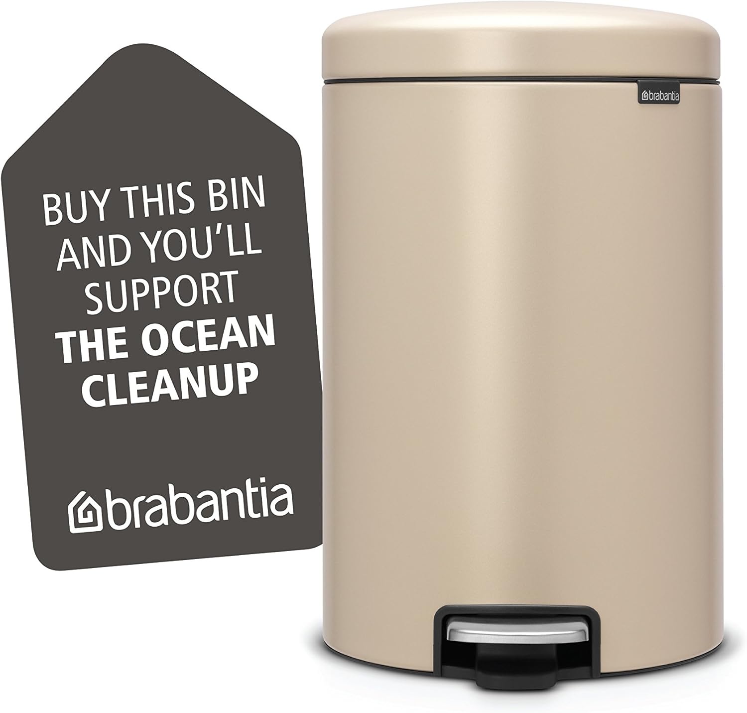 Brabantia newIcon Sense of Luxury Pedal Bin, 20 L Mineral Golden Beach BigaMart