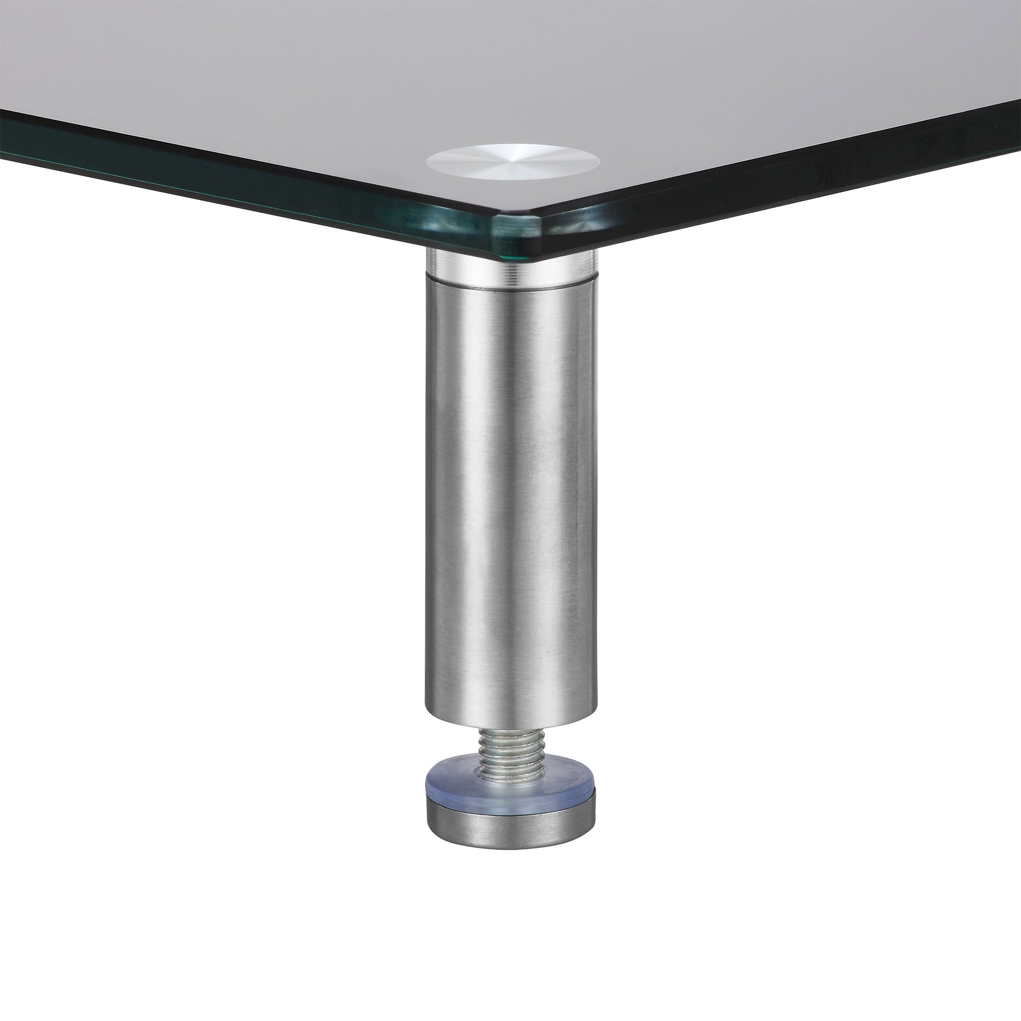 VonHaus Large Curved Glass Monitor Stand Adjustable Height Multiple