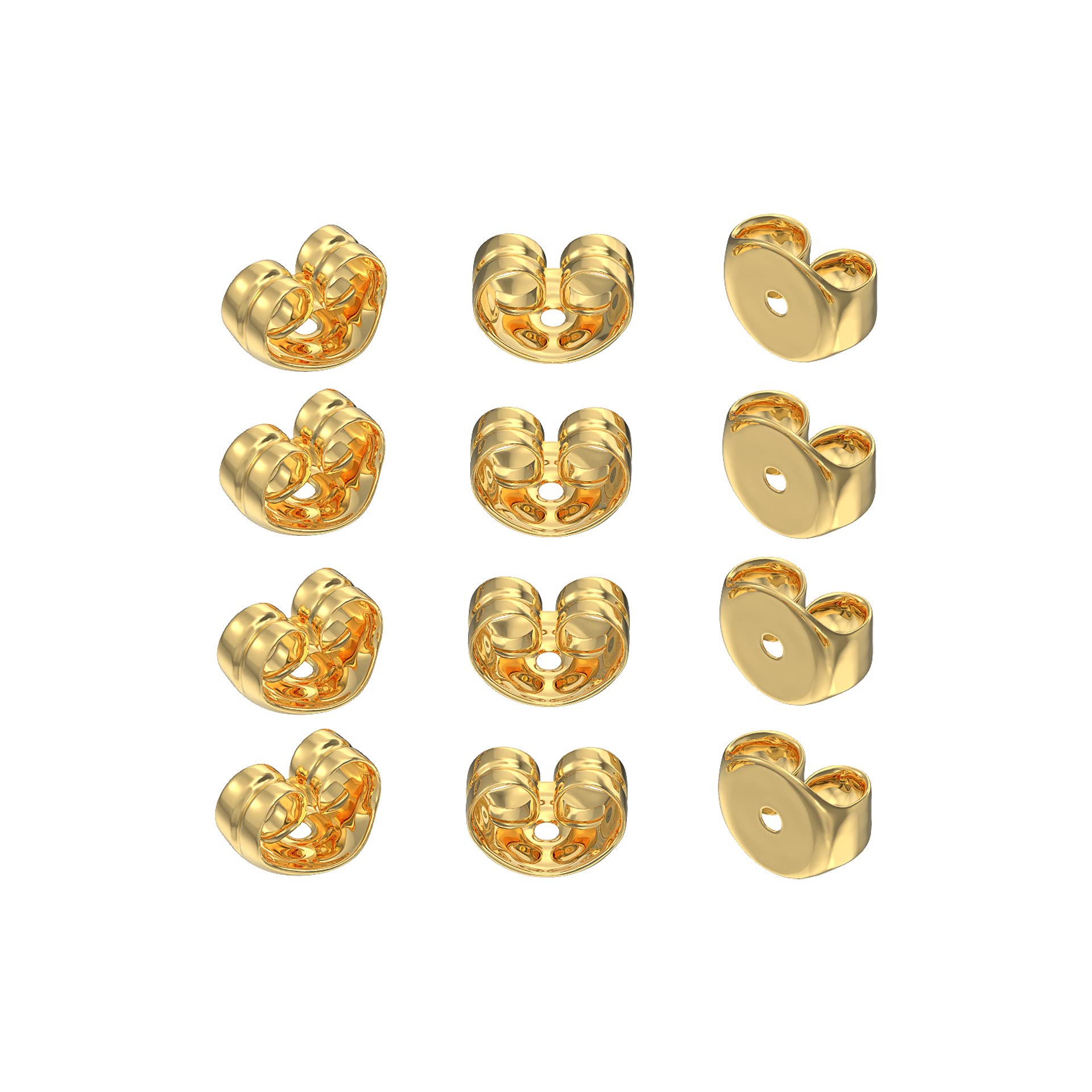 Aeon Replacement Earring Backs - 6 Pairs Gold Plating on Silver | 925 Sterling Silver Butterfly Safety Backings