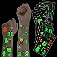 20 Sheets Christmas Temporary Tattoos Christmas Stocking Stuffers for Kids, Glow in Dark Tattoo Stickers Luminous Tattoos Mak