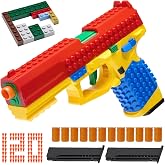 Building Block Toy Gun, Automatic Shell Ejecting Toy Guns | Soft Bullet Toy Pistol Prop Gun Educational Model for Ages 14+ (Red)