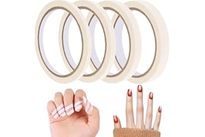 FdcLixuvol 4 PCS White Nail Tape Nail Art Striping Tape Nails Art Striping Tapes Removable Paper Nailes Tapes French Tip Tapess for DIY Decoration Design French Style Manicure (0.5.0.8,1,1.2cm)
