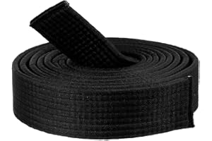 CIATBYYJ 110 Inch/280cm Double Wrap Black Belts Durable Cotton-Polyester Blend Martial Arts Belts for Karate Judo Taekwondo Karate Belt for Kids Adults Universal Fit Trainning Competition (Black)