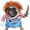 Dog Halloween Costumes, Deadly Doll Dog Costume, Chucky Dog Costume with Knife for Pets, Funny Dog Christmas Costume for Medium Dogs [M]
