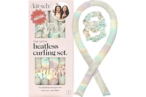 Kitsch Satin Heatless Hair Curler Set - Heatless Curls Overnight, Hair Rollers for Soft Curls & Frizz-Free Styling, No Heat C