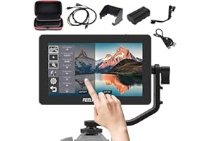 FEELWORLD F6 Plus +Battery +Carry Case 6 inch DSLR Camera Field Monitor Touchscreen All Waveform HDR 3D LUT 1920x1080 IPS Video Peaking Focus Assist Support 4K HDMI Input Output