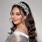 HNCCX Pearl and Rhinestone Bridal Headband for Wedding Crystal Hairband Hair Accessories Wedding Bridal Head Piece for Women