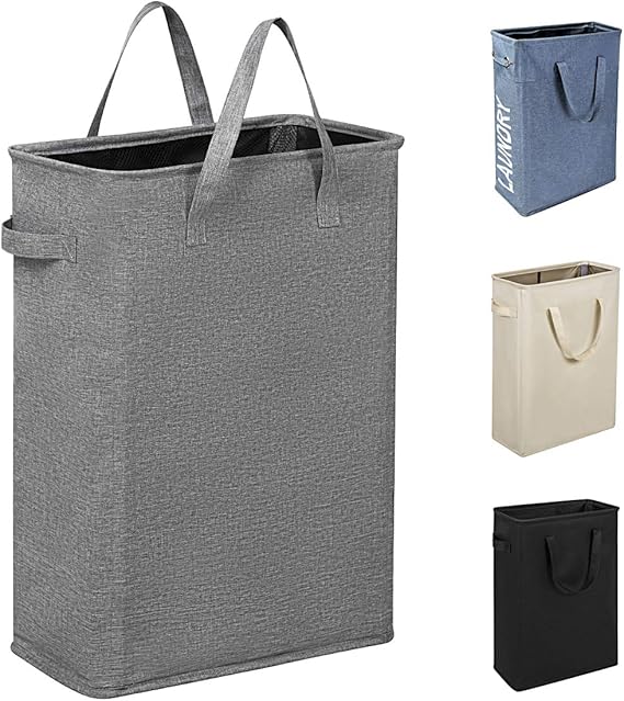 Chrislley 45L Slim Laundry Hamper Small Collapsible Laundry