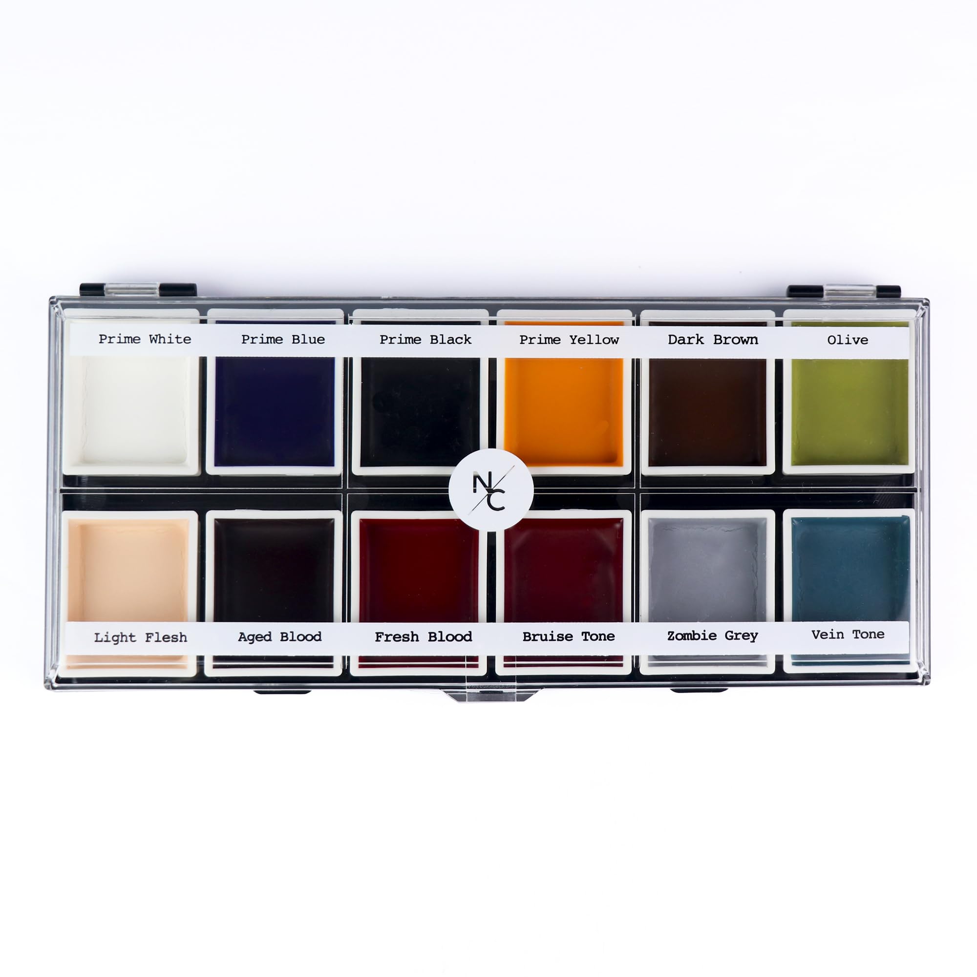 Narrative Cosmetics 12-Color Zombie Alcohol-Activated Palette, Professional Quick Drying Waterproof SFX Makeup for the Stage, Film, Halloween, & Cosplay