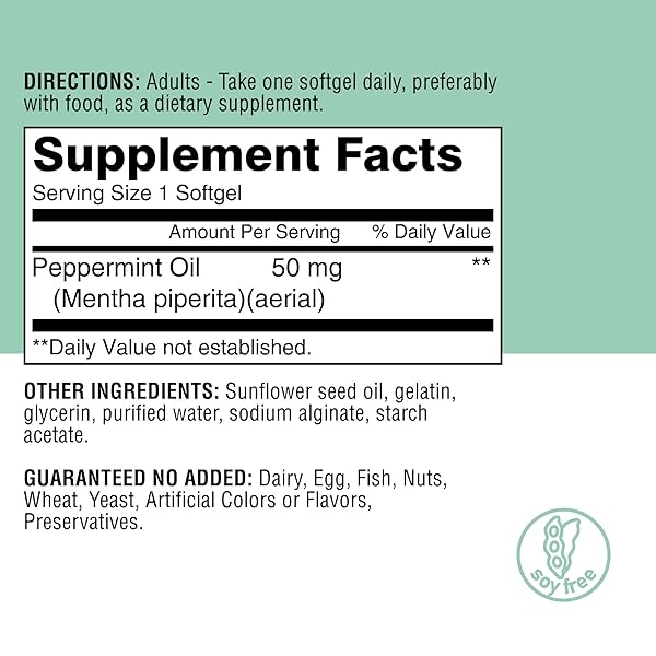 GOOD ‘N HEALTHY MINTY RELIEF PEPPERMINT OIL SOFTGELS, SUPPLEMENT FOR NATURAL DIGESTIVE COMFORT, 3 MONTH SUPPLY