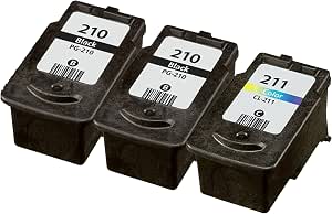 ocproducts recarga canon 210 211 Recambio de cartucho de tinta para Canon  Pixma MX320 MX420 MX340 IP2700 MP495 MP490 impresoras (2 negro, 1 color) :  Amazon.es: Informática